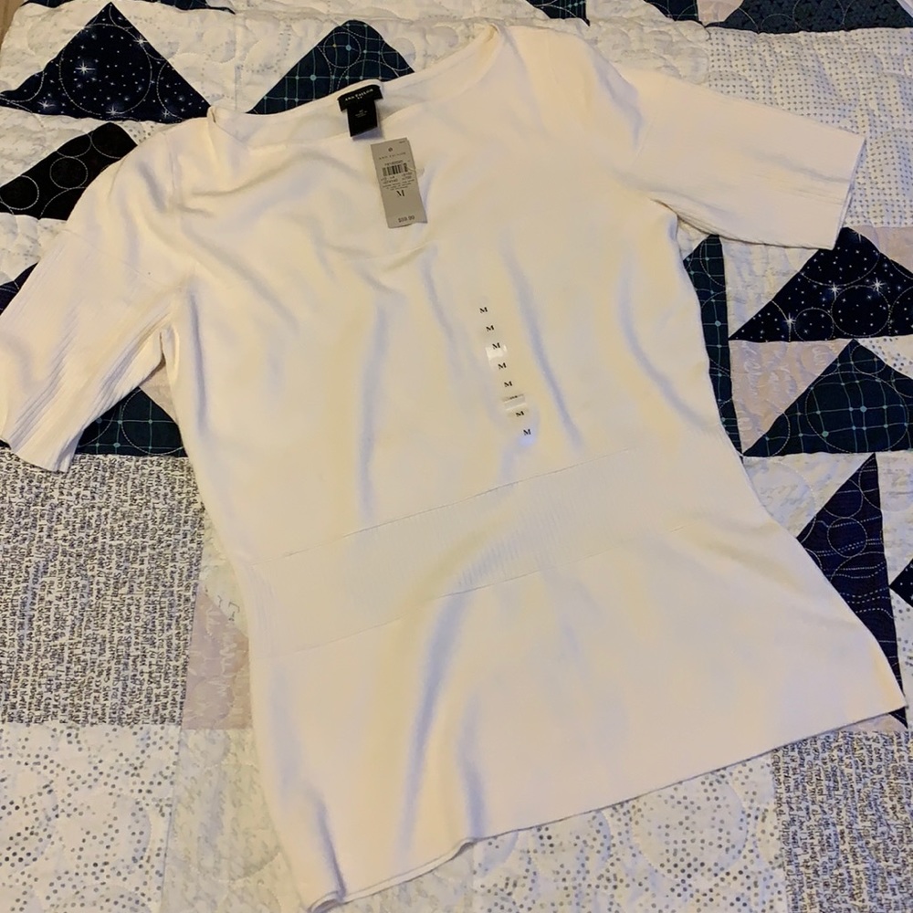 White shortsleeved Ann Taylor sweater